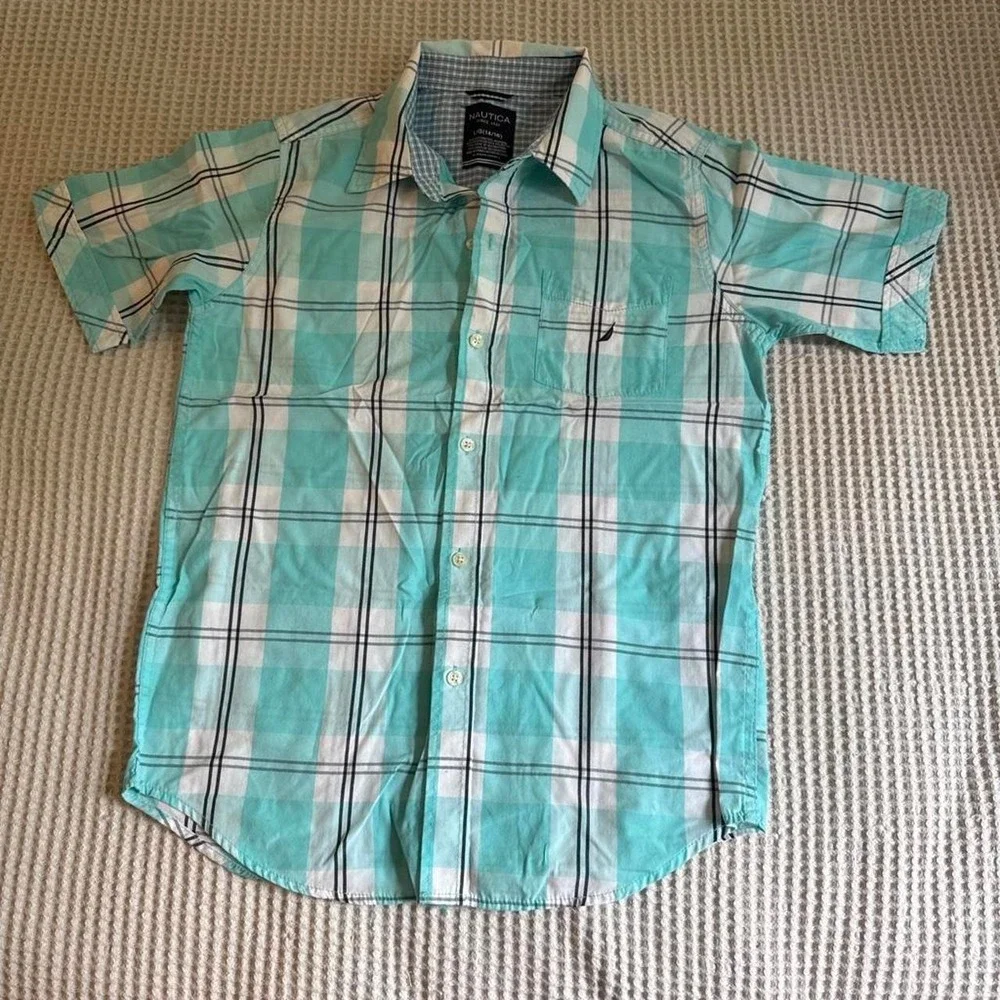 Nautica plaid boys button up shirt